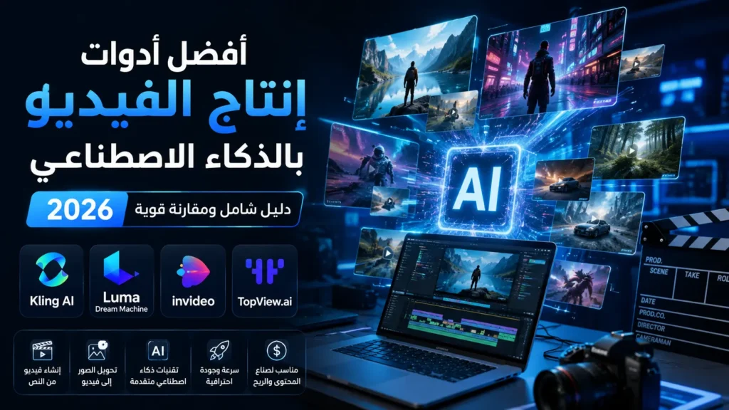أفضل أدوات إنتاج الفيديو بالذكاء الاصطناعي 2026 تشمل Kling AI وLuma Dream Machine لإنشاء فيديوهات احترافية