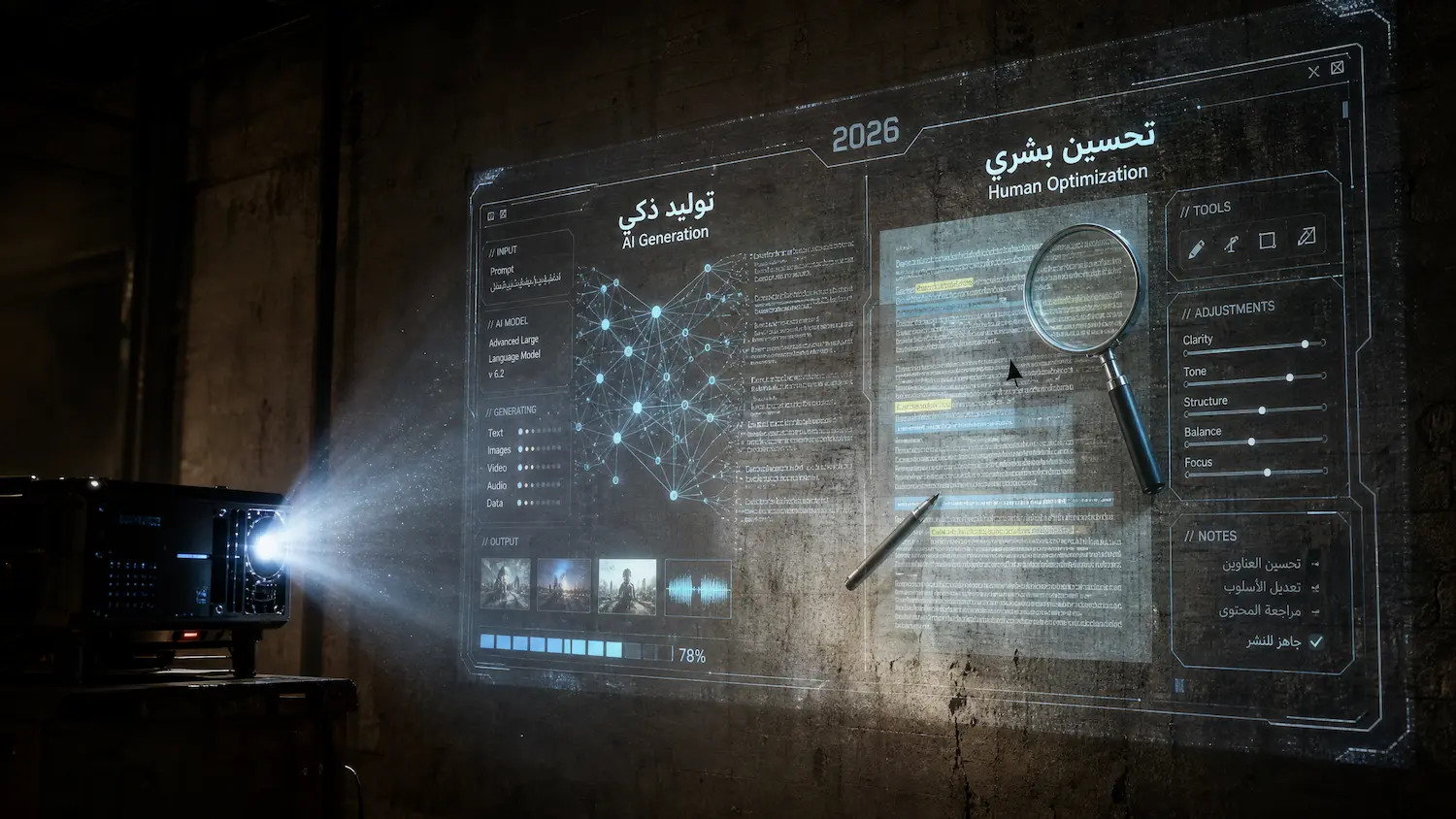 إنشاء محتوى احترافي لموقع بالذكاء الاصطناعي متوافق مع معايير جوجل 2026