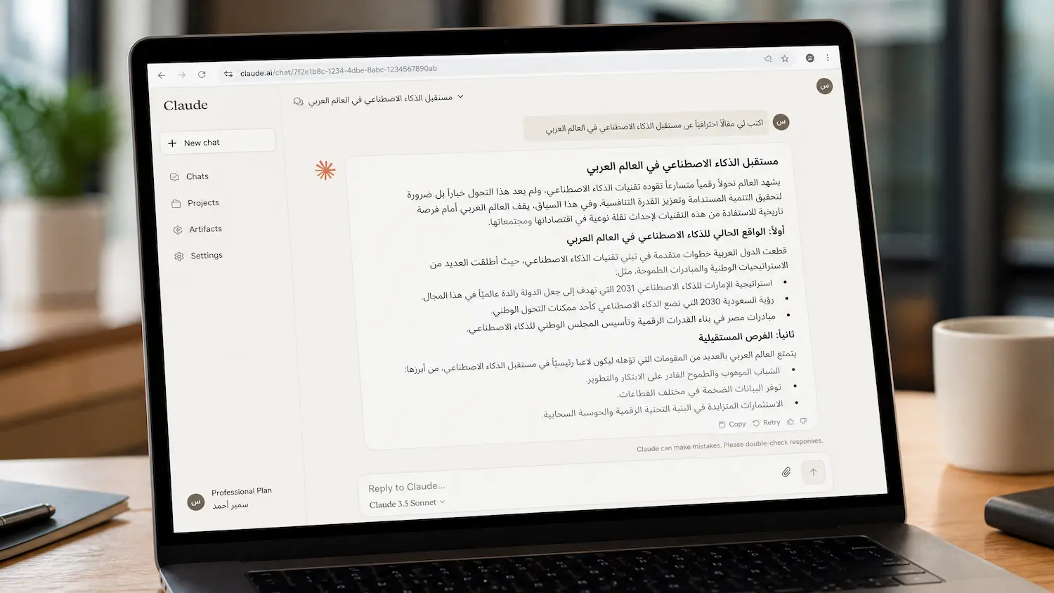Claude AI من أفضل أدوات ذكاء اصطناعي مجانية لكتابة المحتوى العربي
